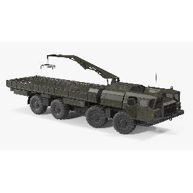 MAZ 7310 Transport Vehicle with Crane Rigged 3D model
